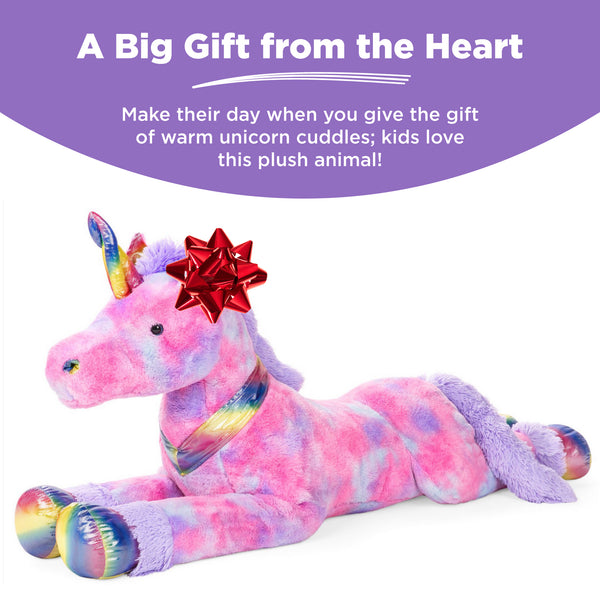 Best Choice Kids Extra Large Life-Size Plush Rainbow Unicorn Stuffed Animal W/ Soft Fur