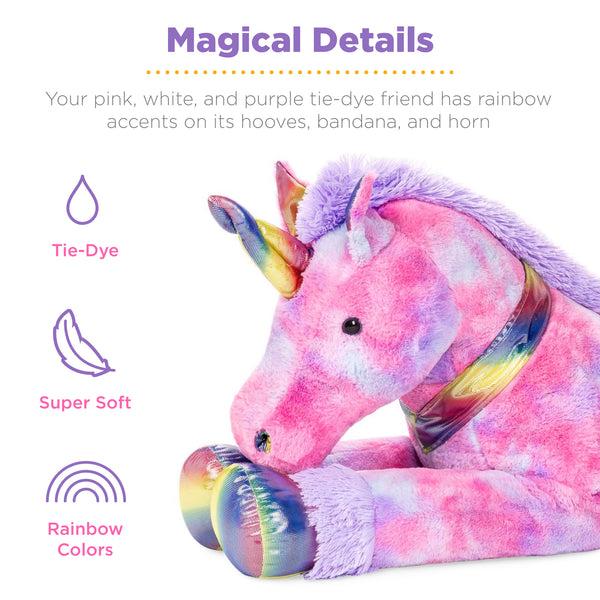 Best Choice Kids Extra Large Life-Size Plush Rainbow Unicorn Stuffed Animal W/ Soft Fur