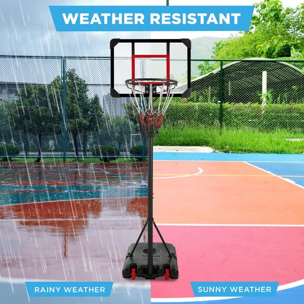 Best Choice Kids Height-Adjustable Basketball Hoop Square Backboard W/ 2 Wheels