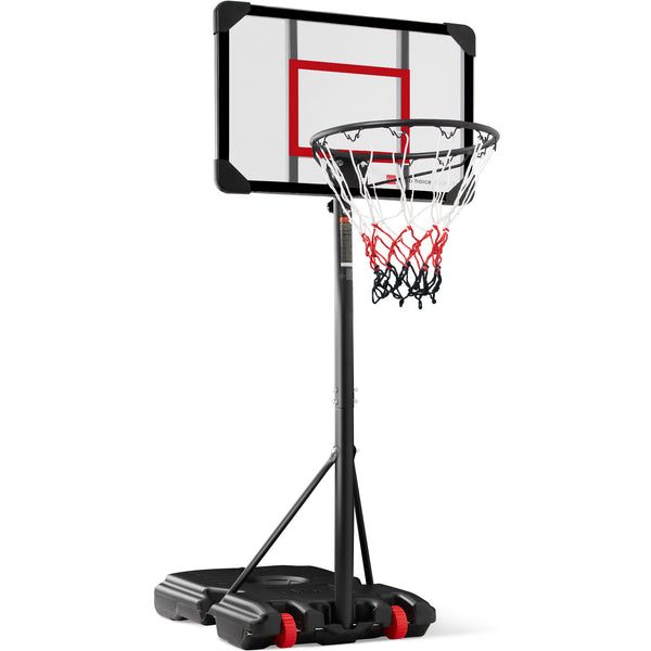 best choice Kids Height-Adjustable Basketball Hoop Square Backboard w/ 2 Wheels