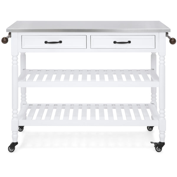 Best Choice Kitchen Island Storage & Bar Cart W/ Stainless Steel Top