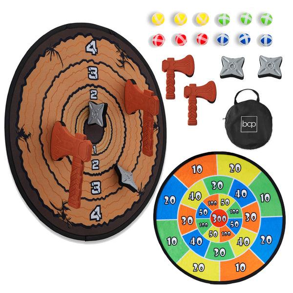 best choice Large Double-Sided Dart Board Sticky Ball Axe Star Throwing Game