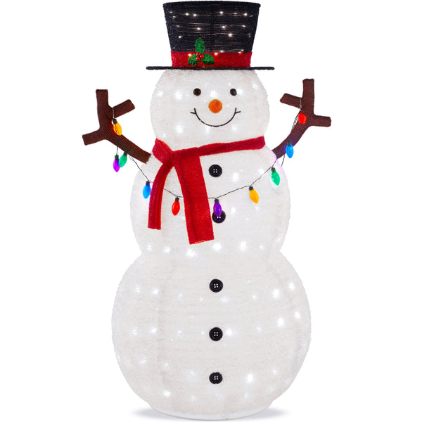 best choice Lighted Pop-Up Snowman Outdoor Christmas Decoration w/ LED Lights