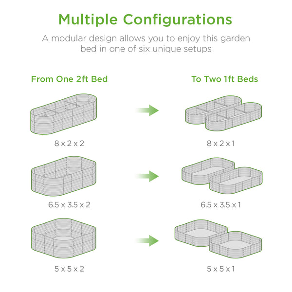 Best Choice Metal Raised Garden Bed Oval Outdoor Planter Box For Vegetables - 8x2x2ft