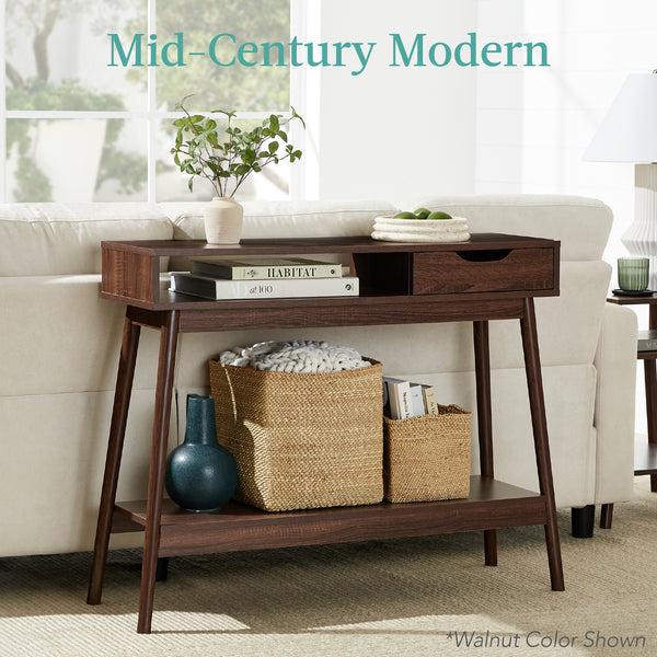 Best Choice Mid-Century Modern Hallway Console Table W/ Cubby Drawer