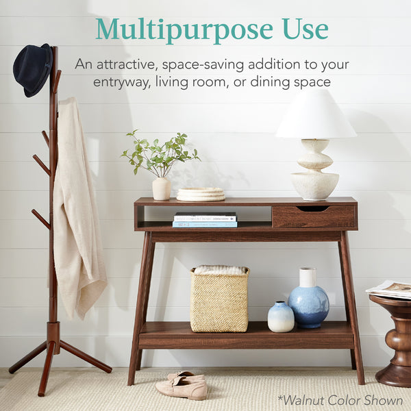 Best Choice Mid-Century Modern Hallway Console Table W/ Cubby Drawer