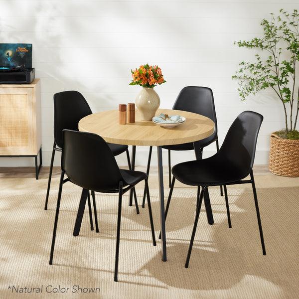 Best Choice Mid-Century Modern Round Dining Table W/ Adjustable Feet - 35.5in