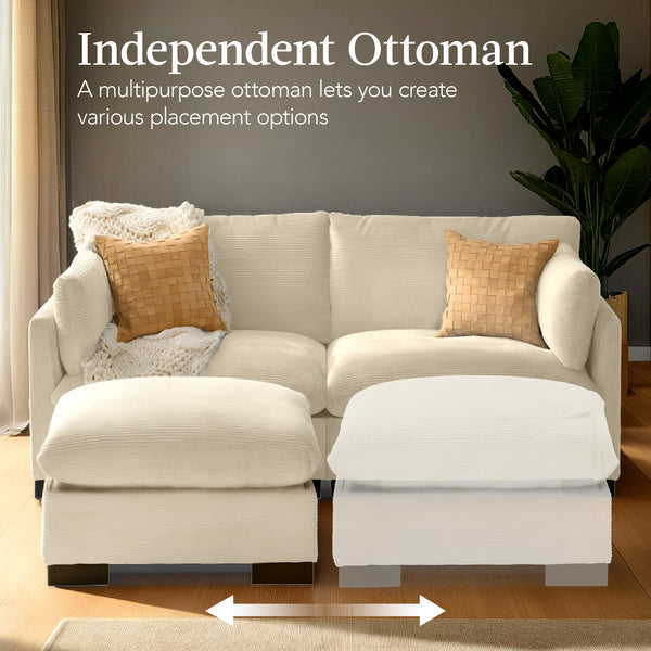 Best Choice Modular Sectional Pillowtop Sofa W/ Ottoman & Storage 82in