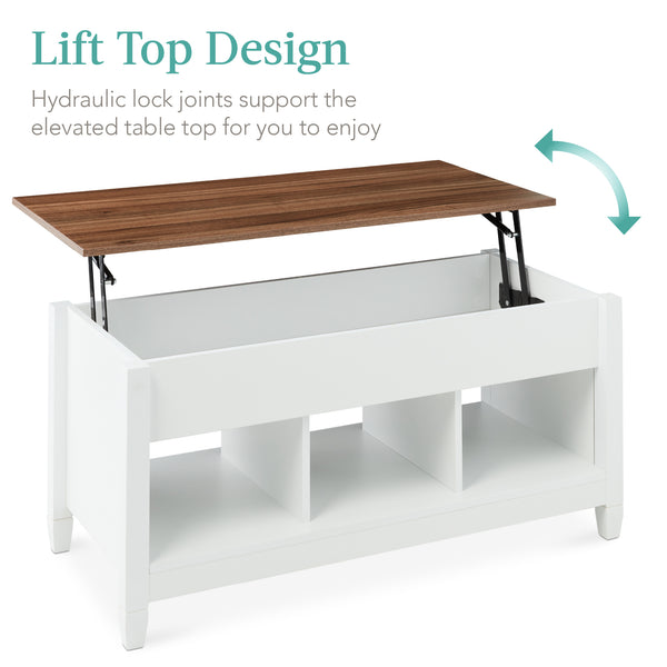 Best Choice Multifunctional Lift Top Coffee Table W/ Hidden Storage 3 Cubbies