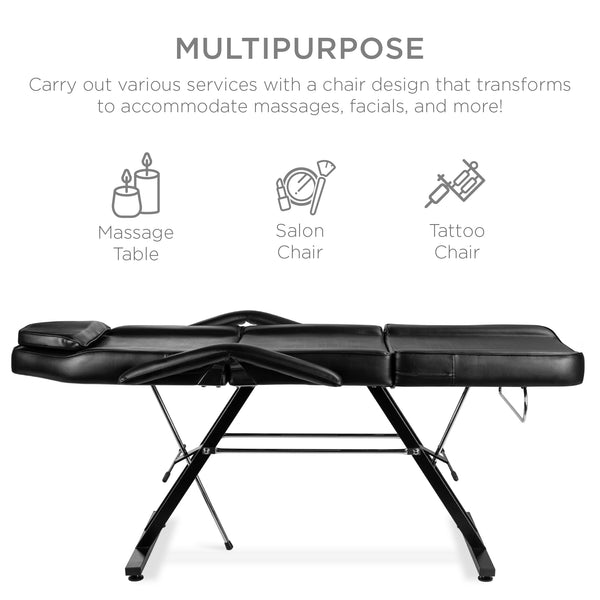 Best Choice Multipurpose Massage Bed Spa & Salon Chair W/ Hydraulic Stool - 71in