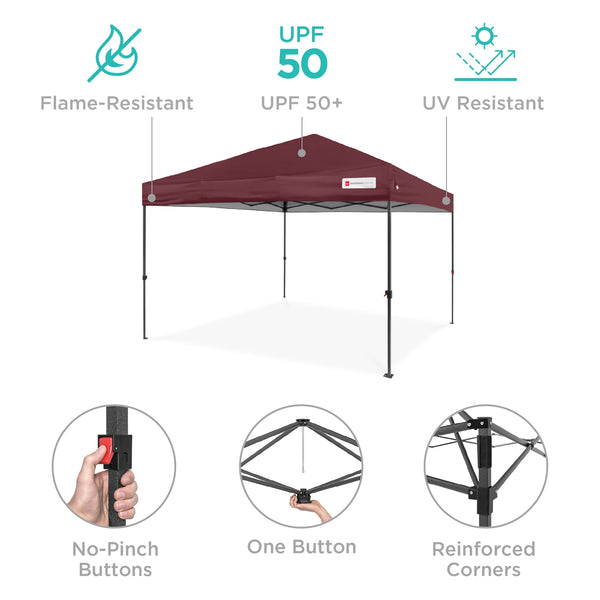 Best Choice One-Person Setup Instant Pop Up Canopy W/ Case 4 Weight Bags - 8x8ft