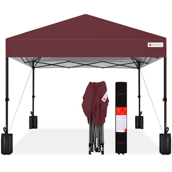 best choice One-Person Setup Instant Pop Up Canopy w/ Case 4 Weight Bags - 10x10ft