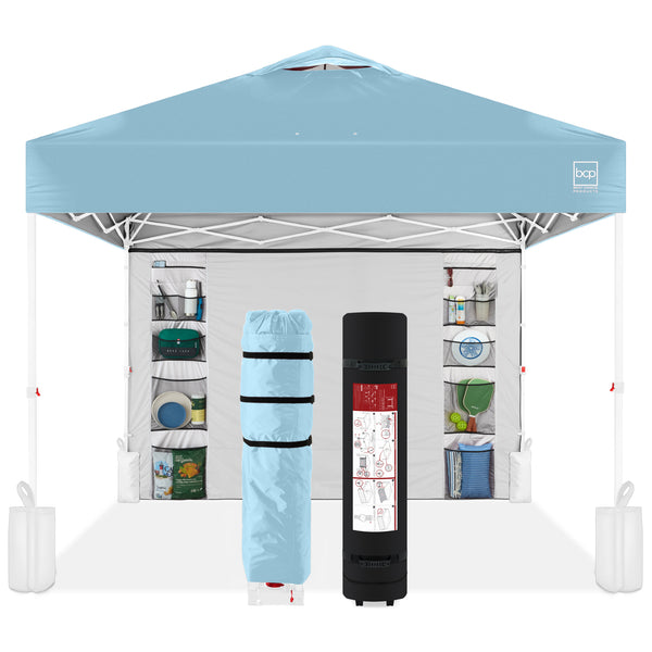best choice One-Person Setup Instant Pop Up Canopy w/ Side Wall Carrying Case - 10x10ft