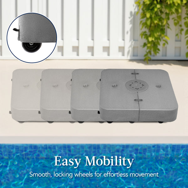 Best Choice Outdoor Cantilever Base W/ Wheels Locks Fillable 330lb Capacity