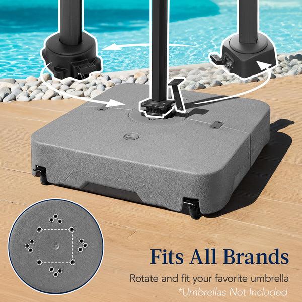 Best Choice Outdoor Cantilever Base W/ Wheels Locks Fillable 330lb Capacity