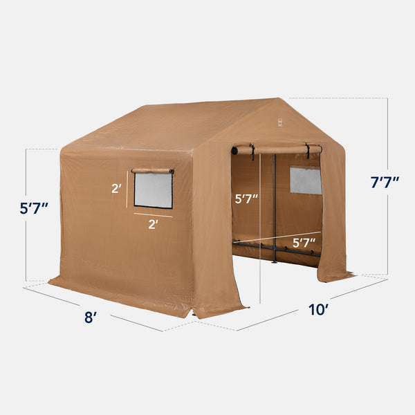 Best Choice Outdoor Fabric Storage Shed W/ Metal Frame Dual Zipper Doors - 10x8ft