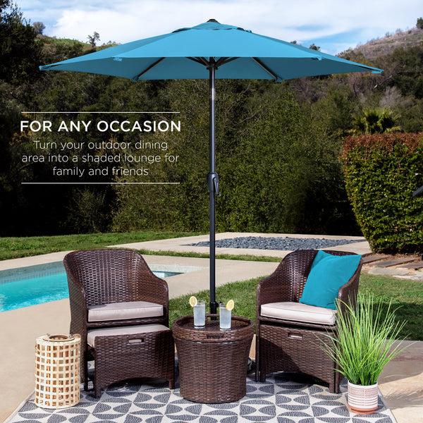 Best Choice Outdoor Market Patio Umbrella W/ Push Button Tilt Crank Lift - 7.5ft