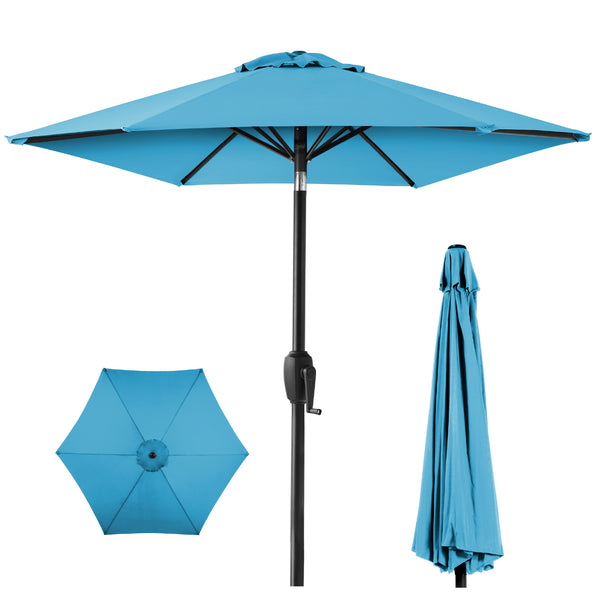 best choice Outdoor Market Patio Umbrella w/ Push Button Tilt Crank Lift - 7.5ft