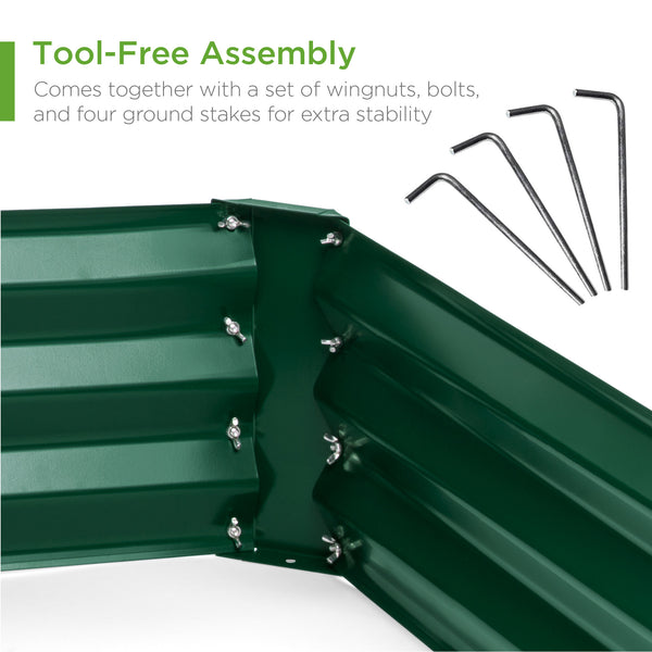 Best Choice Outdoor Metal Raised Garden Bed For Vegetables Flowers Herbs - 6x3x1ft