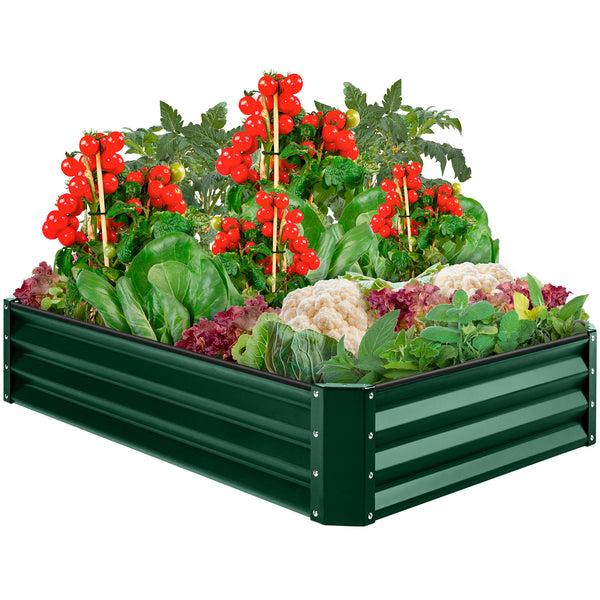 best choice Outdoor Metal Raised Garden Bed for Vegetables Flowers Herbs - 6x3x1ft