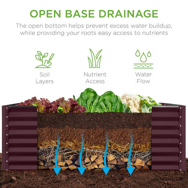 Best Choice Outdoor Metal Raised Garden Bed For Vegetables Flowers Herbs - 4x2x2ft