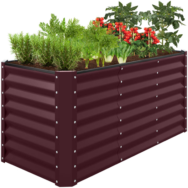 best choice Outdoor Metal Raised Garden Bed for Vegetables Flowers Herbs - 4x2x2ft