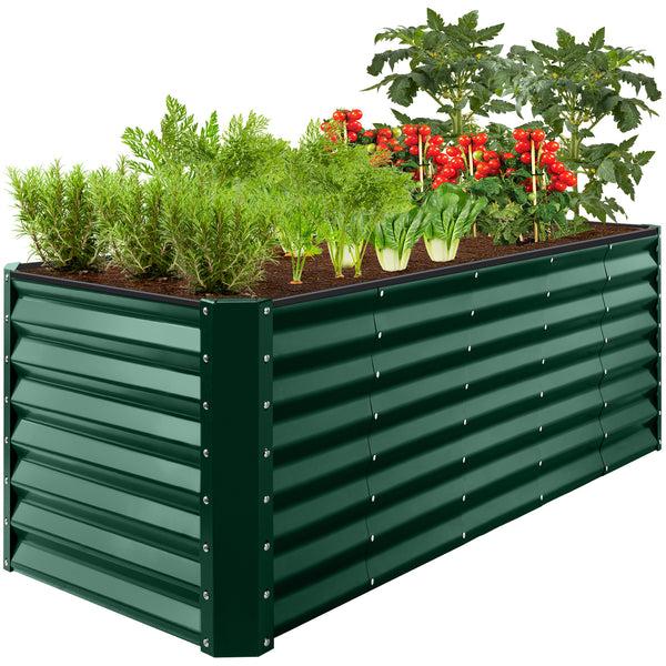 best choice Outdoor Metal Raised Garden Bed for Vegetables Flowers Herbs - 8x2x2ft