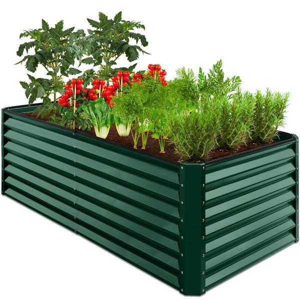 best choice Outdoor Metal Raised Garden Bed for Vegetables Flowers Herbs - 6x3x2ft