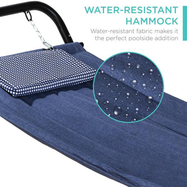 Best Choice Outdoor Patio Hammock For Backyard Garden W/ Stand Pillow Storage Pockets