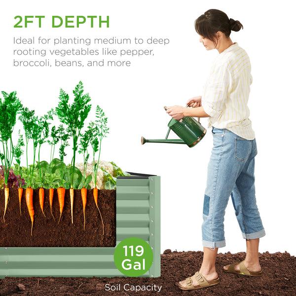 Best Choice Outdoor Raised Metal Garden Bed For Vegetables Flowers Herbs - 4x2x2ft