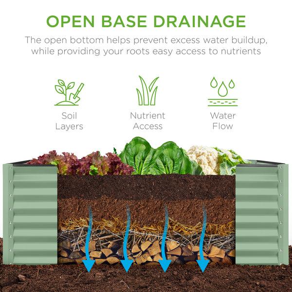 Best Choice Outdoor Raised Metal Garden Bed For Vegetables Flowers Herbs - 4x2x2ft