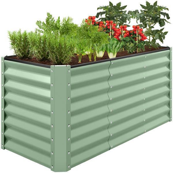 best choice Outdoor Raised Metal Garden Bed for Vegetables Flowers Herbs - 4x2x2ft