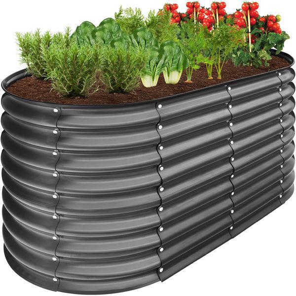 best choice Outdoor Raised Metal Oval Garden Bed Planter Box - 4x2x2ft