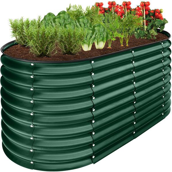 best choice Outdoor Raised Metal Oval Garden Bed Planter Box - 4x2x2ft