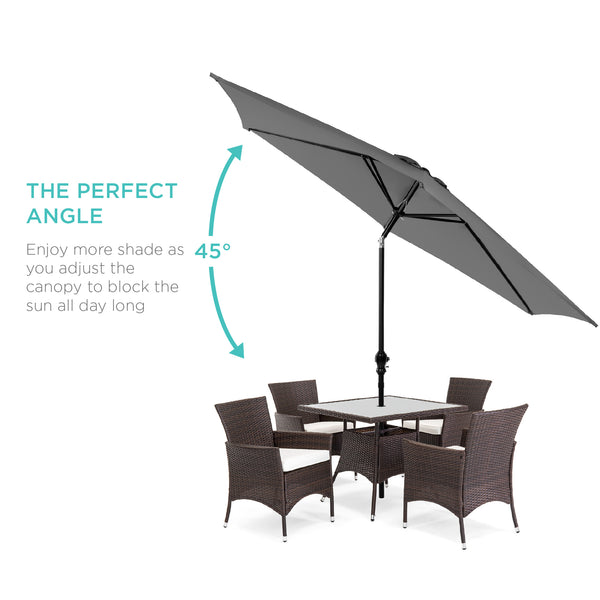 Best Choice Outdoor Steel Market Patio Umbrella Decoration W/ Tilt Crank Lift - 10ft