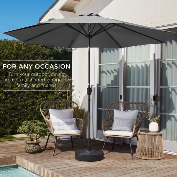 Best Choice Outdoor Steel Market Patio Umbrella Decoration W/ Tilt Crank Lift - 10ft