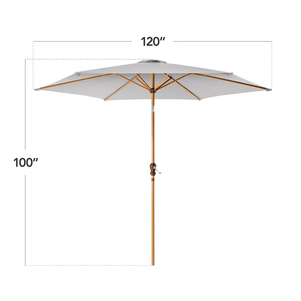 Best Choice Outdoor Woodgrain Pattern Patio Umbrella Decoration W/ Tilt Crank - 10ft