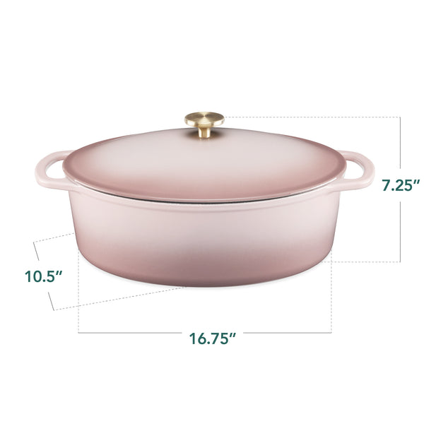 Best Choice Oval Cast-Iron Dutch Oven Kitchen Cookware W/ Enamel - 7.5qt