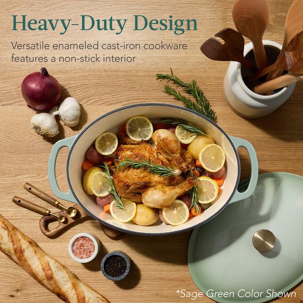 Best Choice Oval Cast-Iron Dutch Oven Kitchen Cookware W/ Enamel - 7.5qt