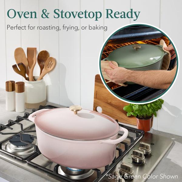 Best Choice Oval Cast-Iron Dutch Oven Kitchen Cookware W/ Enamel - 7.5qt