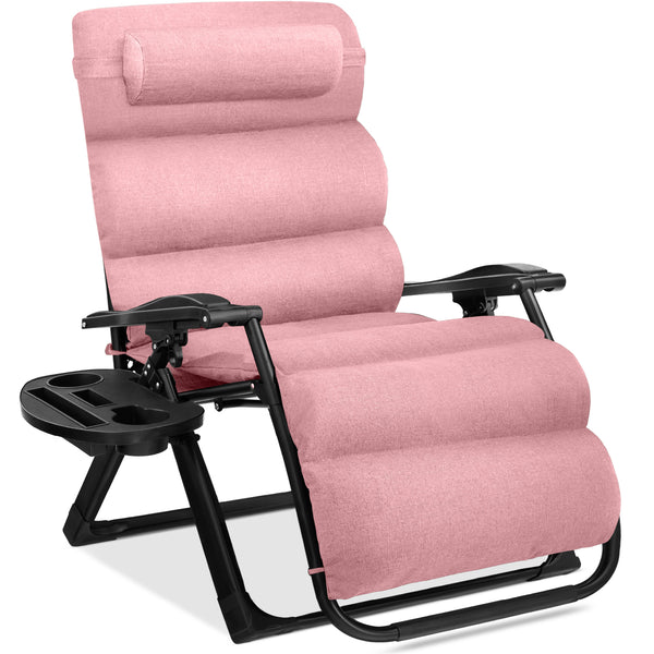 best choice Oversized Zero Gravity Chair Folding Outdoor Recliner w/ Removable Cushion
