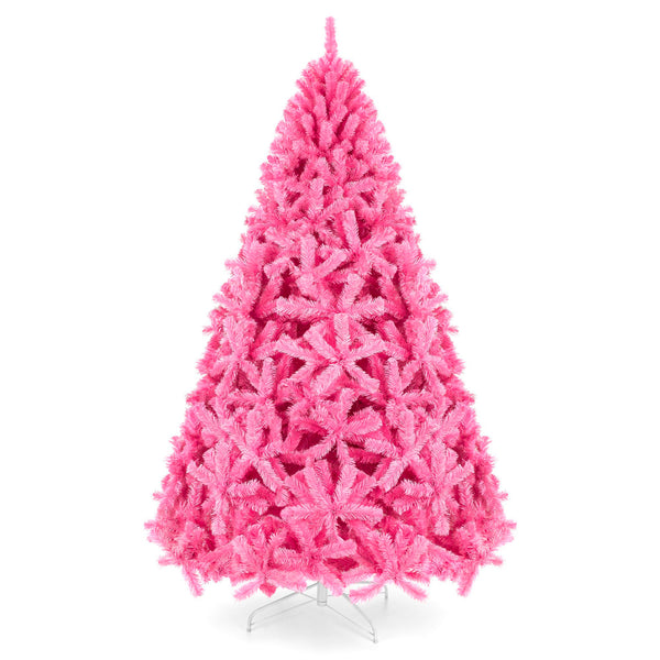 best choice Pink Artificial Fir Christmas Tree w/ Foldable Stand
