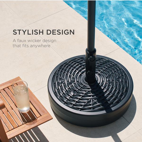 Best Choice Plastic Patio Umbrella Base Pole Holder Accessory W/ Adjustable Knob