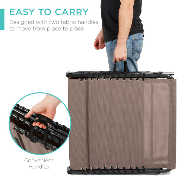 Best Choice Portable Patio Chaise Lounge Chair Outdoor Recliner W/ Pillow