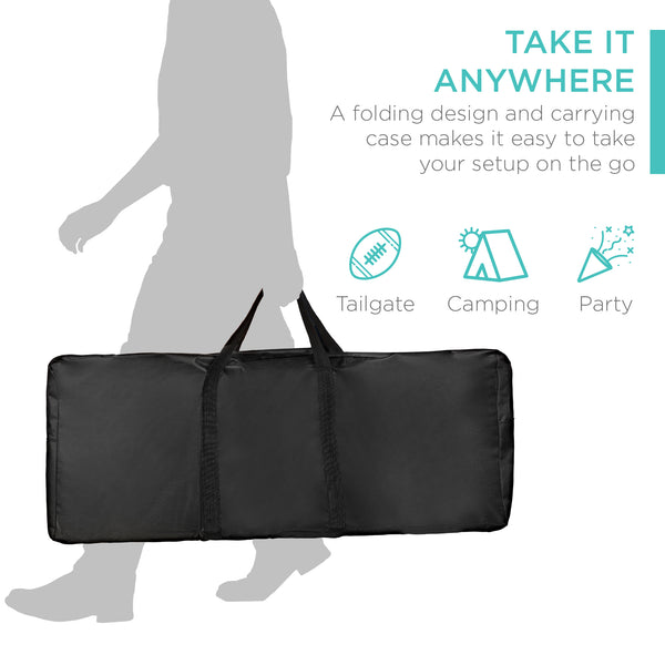 Best Choice Portable Pop-Up Bar Table W/ Carrying Case Removable Skirt