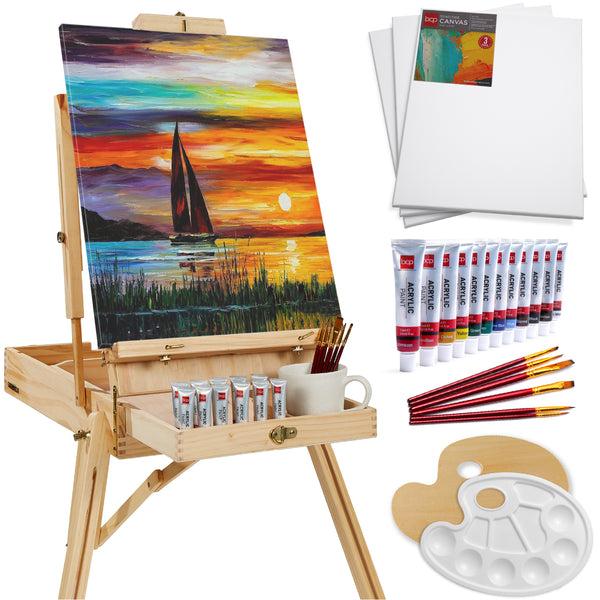 best choice Portable Wooden French Easel w/ 32pc Beginners Kit best choice Portable Wooden French Easel w/ 32pc Beginners Kit