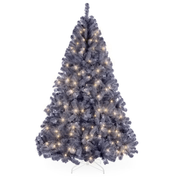 best choice Pre-Lit Artificial Charcoal Gray Christmas Tree w/ Incandescent Lights