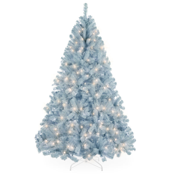 best choice Pre-Lit Artificial Ice Blue Christmas Tree w/ Incandescent Lights