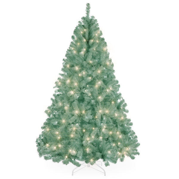 best choice Pre-Lit Artificial Sage Green Christmas Tree w/ Incandescent Lights