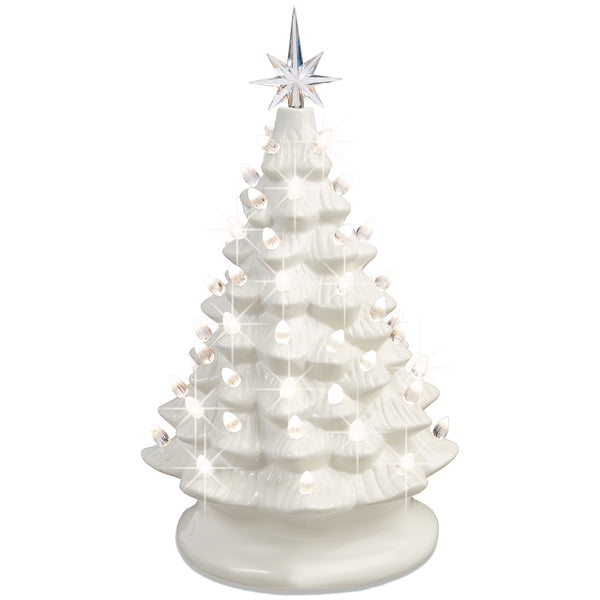 best choice Pre-Lit Ceramic Tabletop Christmas Tree with Lights- 15in
